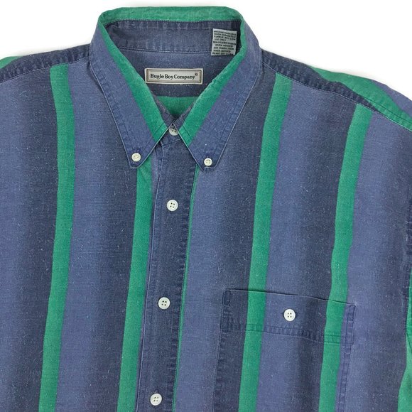 Vintage Bugle Boy Striped Shirt XL Retro Hipster - Picture 8 of 8